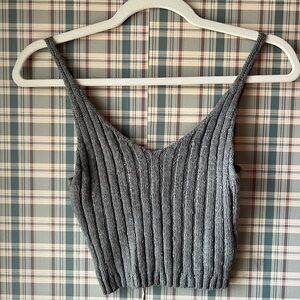 Charlotte Russe Charcoal Ribbed Camisole